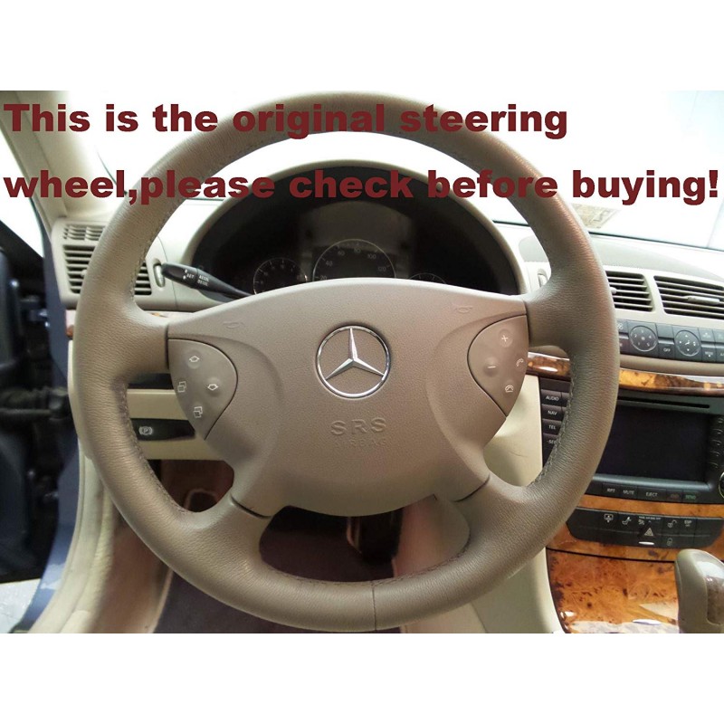 Loncky Car Custom Fit OEM Black Genuine Leather Steering Wheel Cover